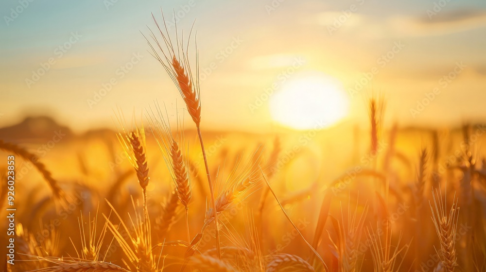 Golden Sunset over Wheat Field Golden Sunset over Wheat Field