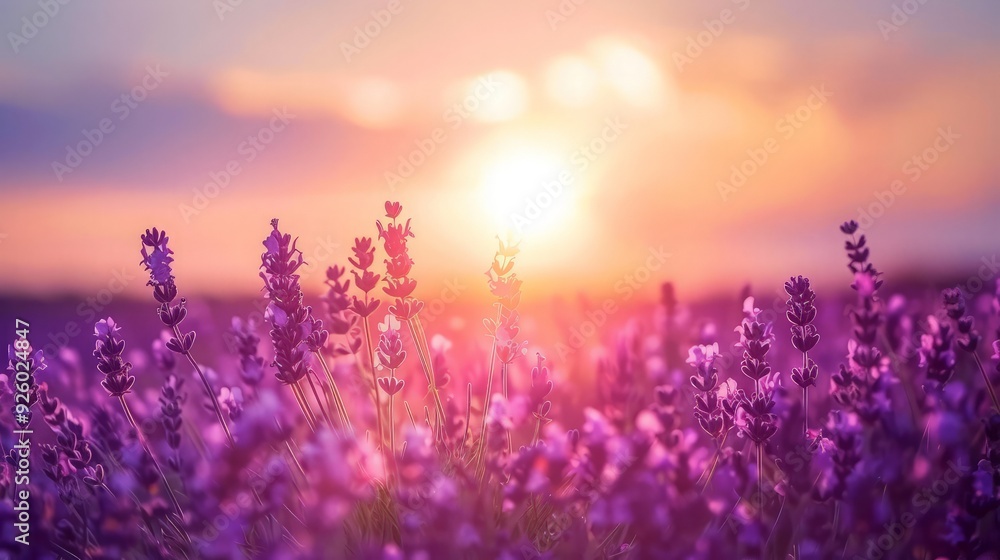 Fototapeta premium Lavender Field Sunset