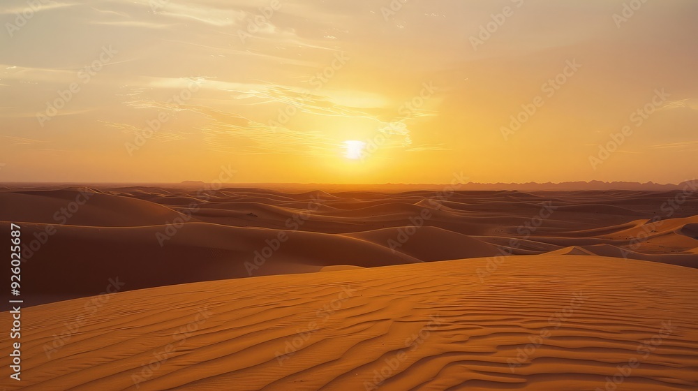 Naklejka premium Desert Sunset Landscape