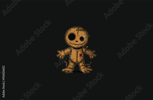 Creepy voodoo doll design vector illustration