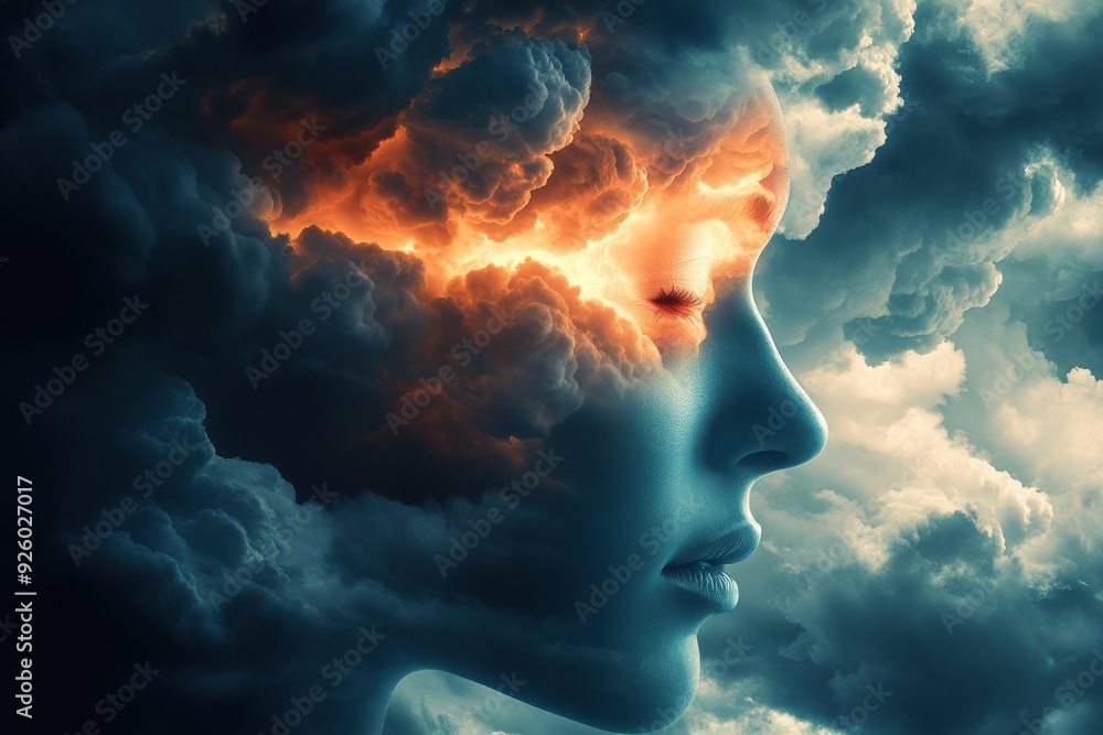 Emotional Turbulence: Mind as a Stormy Sky with Surreal Weather Patterns of Feelings in Selective Focus Emotional Turbulence: Mind as a Stormy Sky with Surreal Weather Patterns of Feelings in Selective Focus