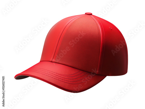 red baseball cap mockup isolated on transparent background photo