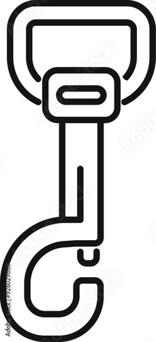 Carabiner locking icon representing secured climbing gear for safe mountain climbing