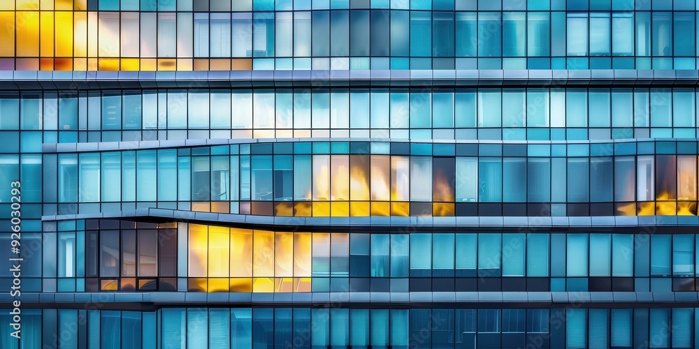 Close-up of a modern steel and glass facade reflecting sunlight in a contemporary architectural design Close-up of a modern steel and glass facade reflecting sunlight in a contemporary architectural design