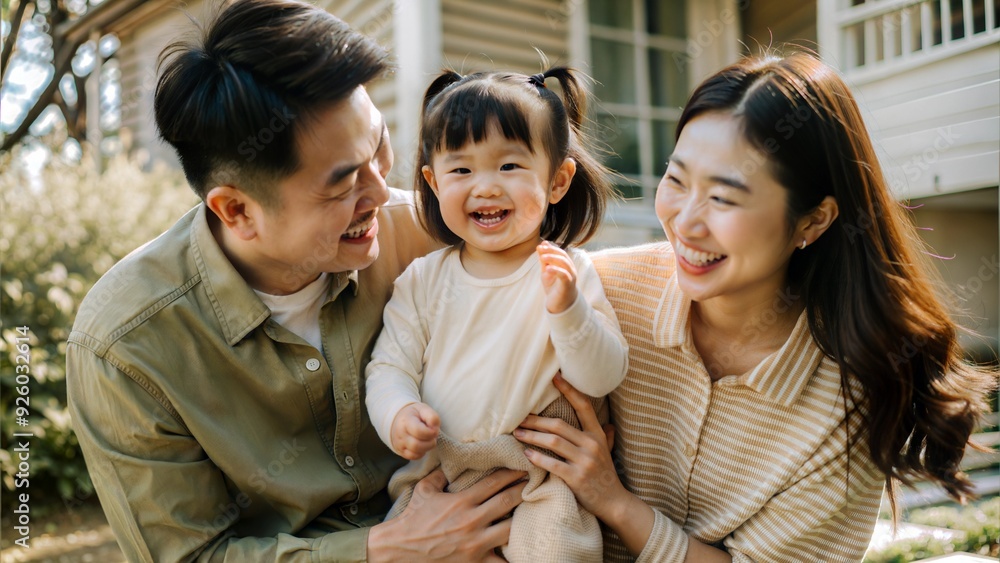 portrait of enjoy happy love asian family father portrait of enjoy happy love asian family father