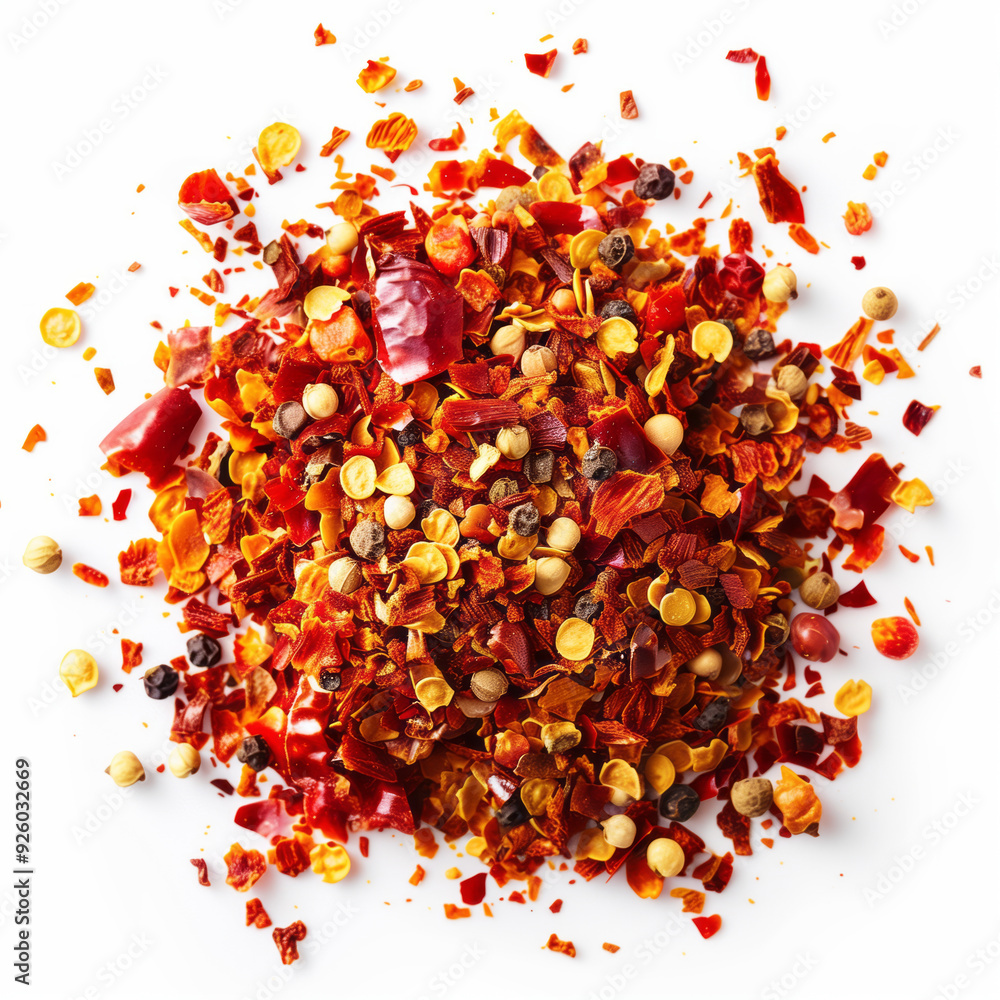 Crushed red pepper flakes isolated Crushed red pepper flakes isolated