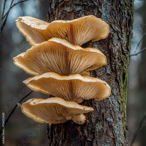 Fresh mushroom texture background, edible mushroom and food ingredient in Asian cuisine