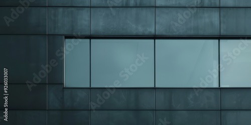 Close-up view of a modern steel and glass facade in urban architecture