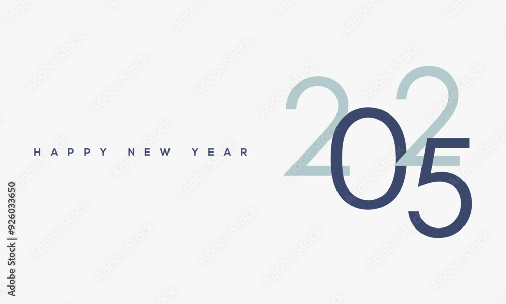 Fototapeta premium 2025 Happy New Year greeting Card