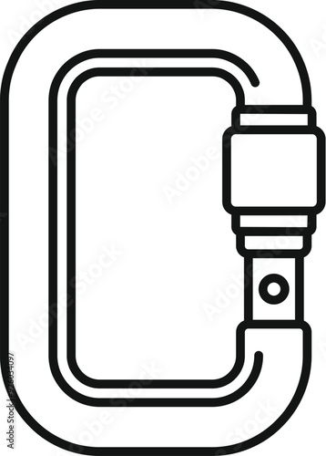 Climbing carabiner icon representing equipment used for mountaineering and climbing