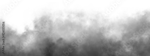 Gray Fog or smoke isolated transparent background. White vector cloudiness, mist or smog background. PNG image