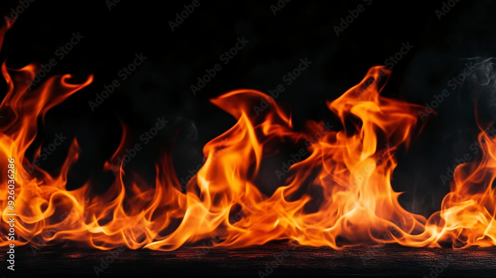 Fire flames on black background. Fire burn flame isolated, abstract texture. Flaming effect with burning fire. Generative ai Fire flames on black background. Fire burn flame isolated, abstract texture. Flaming effect with burning fire. Generative ai