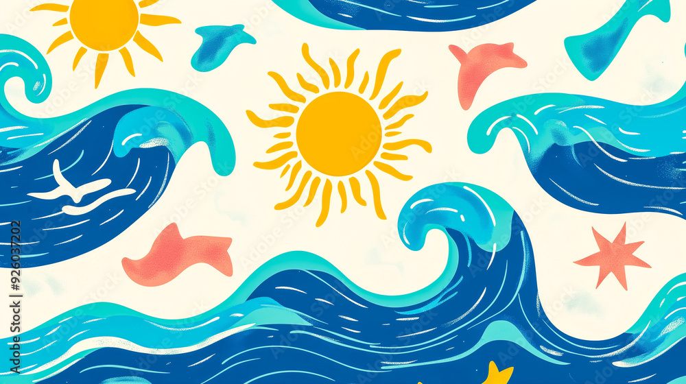 Sunflowers dance with the waves, their golden petals mirroring the sun's warm glow against a backdrop of swirling blues. Sunflowers dance with the waves, their golden petals mirroring the sun's warm glow against a backdrop of swirling blues.
