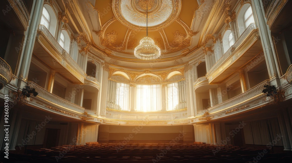 Obraz premium Grand Hall of a Theater with Sunlight