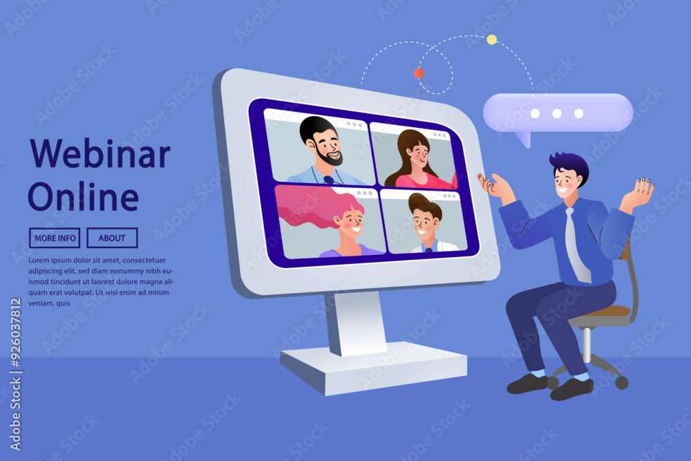 Video conferencing at home man having video call meeting with clients at home. group of people cheerful communicating online. Video conferencing at home man having video call meeting with clients at home. group of people cheerful communicating online.