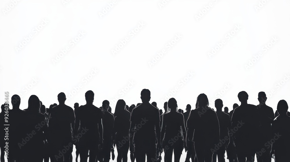 Vector silhouettes of Crowd silhouette,People group shadow men and a women business people silhouettes,person team mystery,Vector illustration black shapes isolated on white background. Vector silhouettes of Crowd silhouette,People group shadow men and a women business people silhouettes,person team mystery,Vector illustration black shapes isolated on white background.