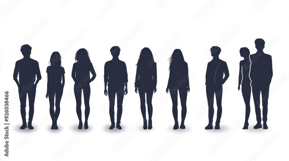 Vector silhouettes of Crowd silhouette,People group shadow men and a women business people silhouettes,person team mystery,Vector illustration black shapes isolated on white background. Vector silhouettes of Crowd silhouette,People group shadow men and a women business people silhouettes,person team mystery,Vector illustration black shapes isolated on white background.