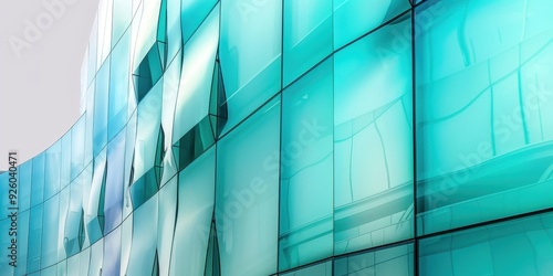 Modern close-up of a reflective glass facade showcasing abstract patterns and textures