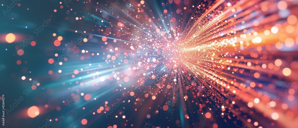 Naklejka premium A bright, colorful, and dynamic image of a light beam or a rainbow