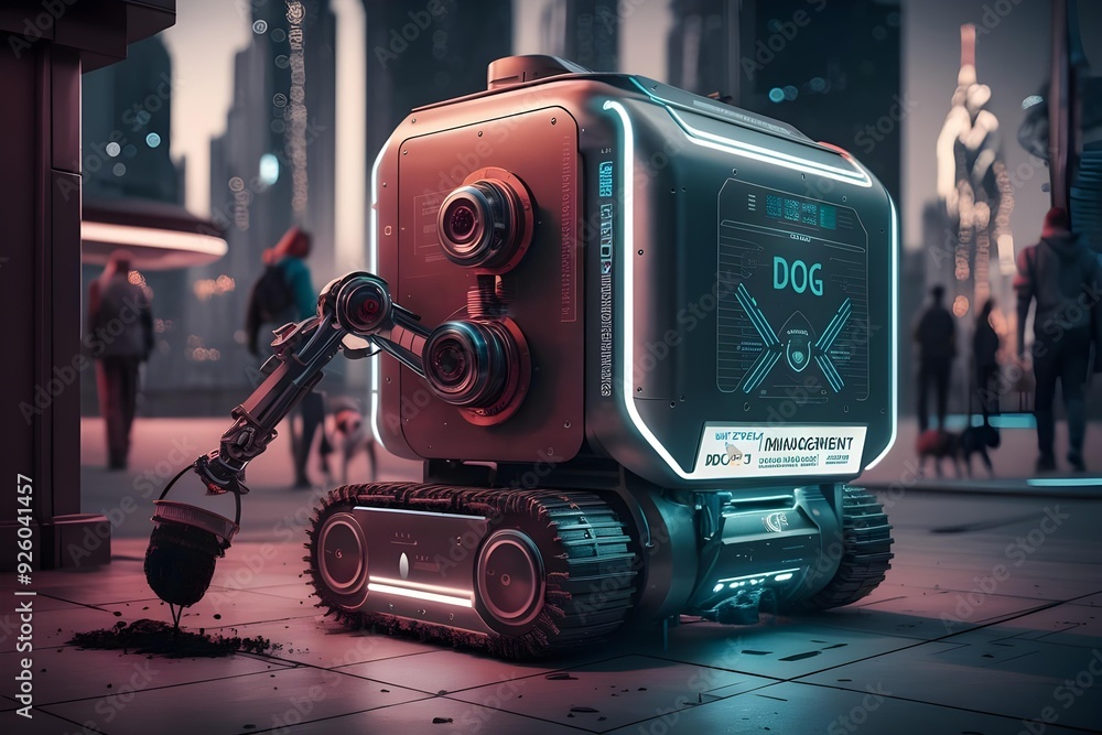 Fototapeta premium Dog care robot in future