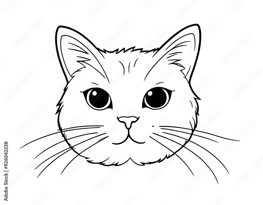 Drawing of a cute cat to color. Drawing of a cute cat to color.