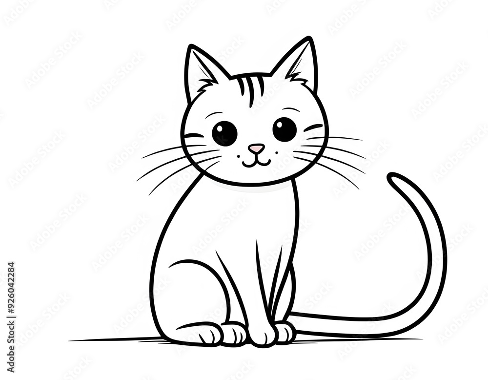 Drawing of a cute cat to color. Drawing of a cute cat to color.