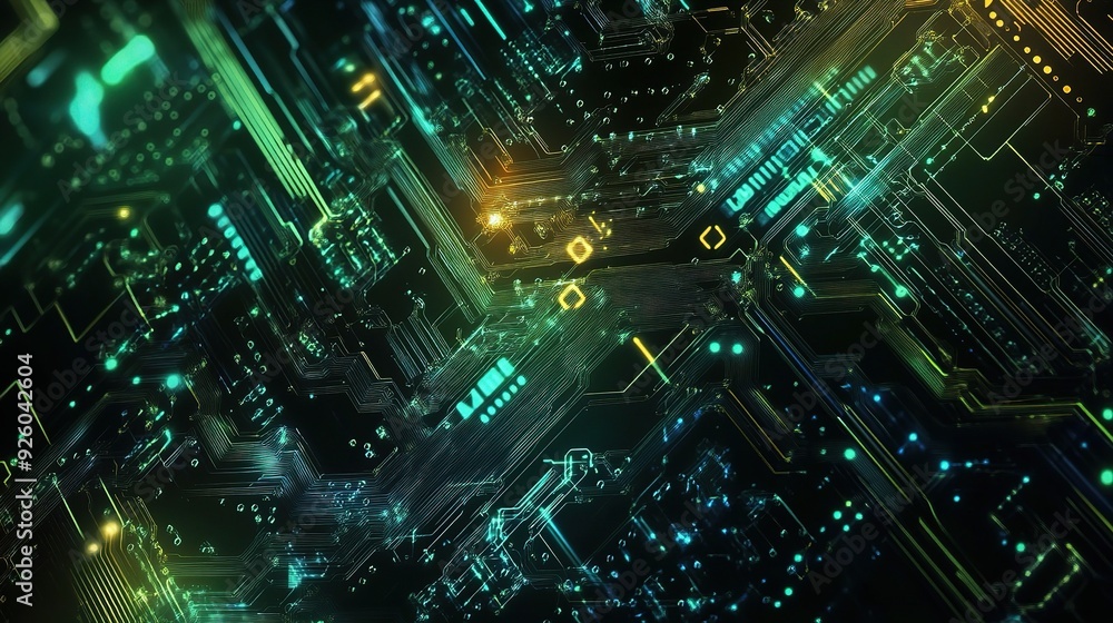 A technology background featuring circuit patterns and digital elements, conveying a sense of modernity and advancement A technology background featuring circuit patterns and digital elements, conveying a sense of modernity and advancement
