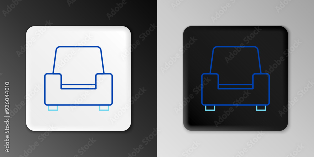 Line Armchair icon isolated on grey background. Colorful outline concept. Vector Line Armchair icon isolated on grey background. Colorful outline concept. Vector