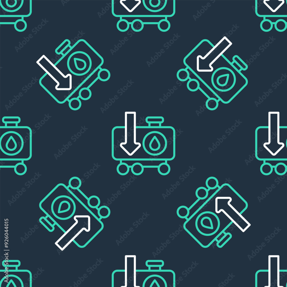 Line Drop in crude oil price icon isolated seamless pattern on black background. Oil industry crisis concept. Vector Line Drop in crude oil price icon isolated seamless pattern on black background. Oil industry crisis concept. Vector
