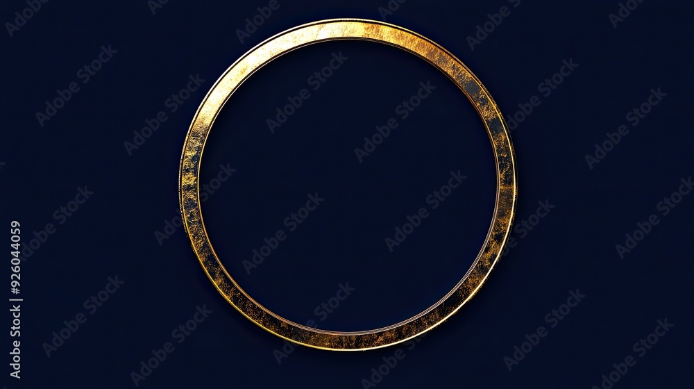 Golden circle frame on blue background. Perfect for adding a touch of elegance to your designs. Golden circle frame on blue background. Perfect for adding a touch of elegance to your designs.