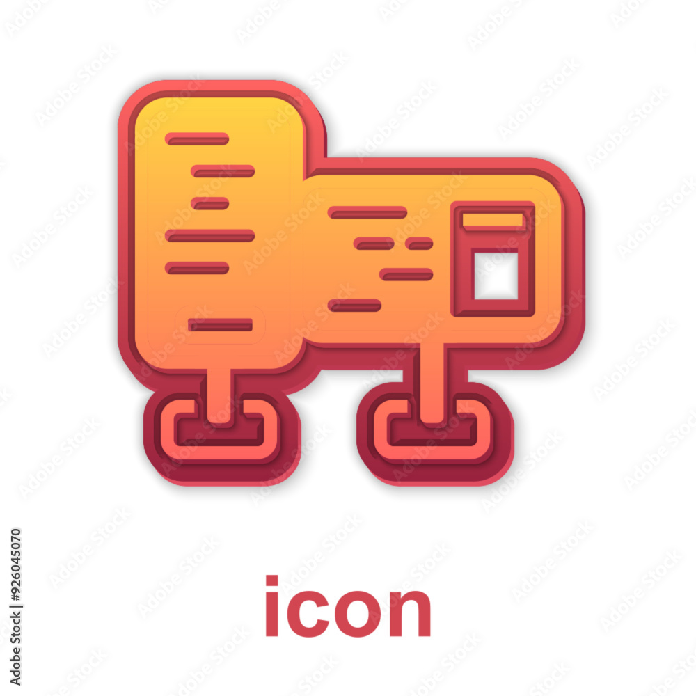 Gold Computer monitor screen icon isolated on white background. Electronic device. Front view. Vector Gold Computer monitor screen icon isolated on white background. Electronic device. Front view. Vector