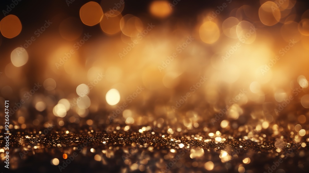 Abstract golden glitter background with blurred bokeh lights. Abstract golden glitter background with blurred bokeh lights.
