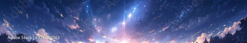 Enchanting Anime-Style Galactic Canvas: A Cosmic Dust Reaction Streaking Across the Extraterrestrial Firmament Perfect for Gaming Art and Storybook Illustrations in 4K photo