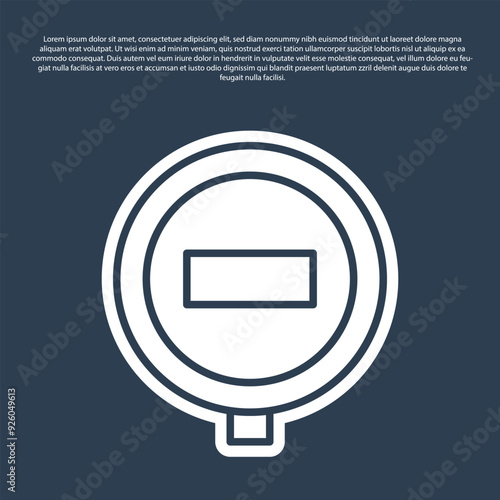 Blue line Stop sign icon isolated on blue background. Traffic regulatory warning stop symbol. Vector