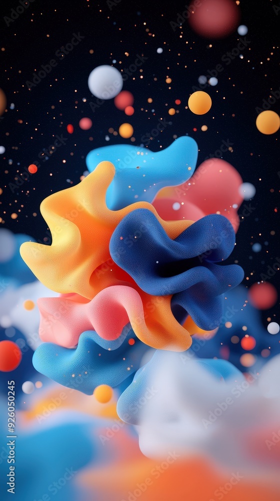 Naklejka premium A pattern of abstract clouds with gentle, flowing patterns