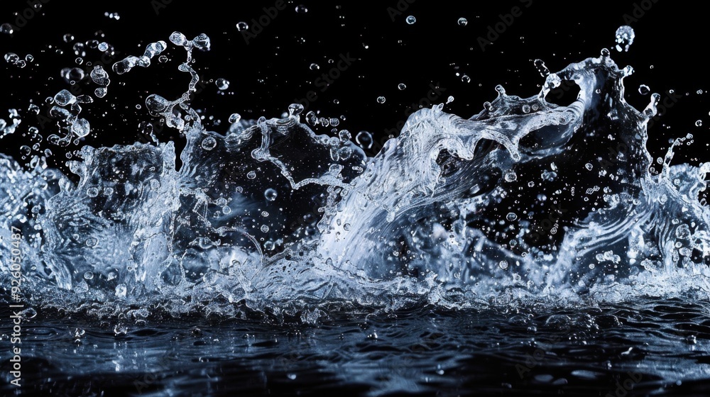 Water splash with a splashback effect. Water splash with a splashback effect.