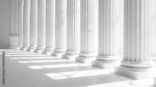 Classic Columns in a Bright Hallway