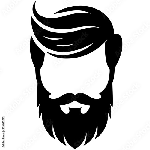 Silhouette of hair and beard