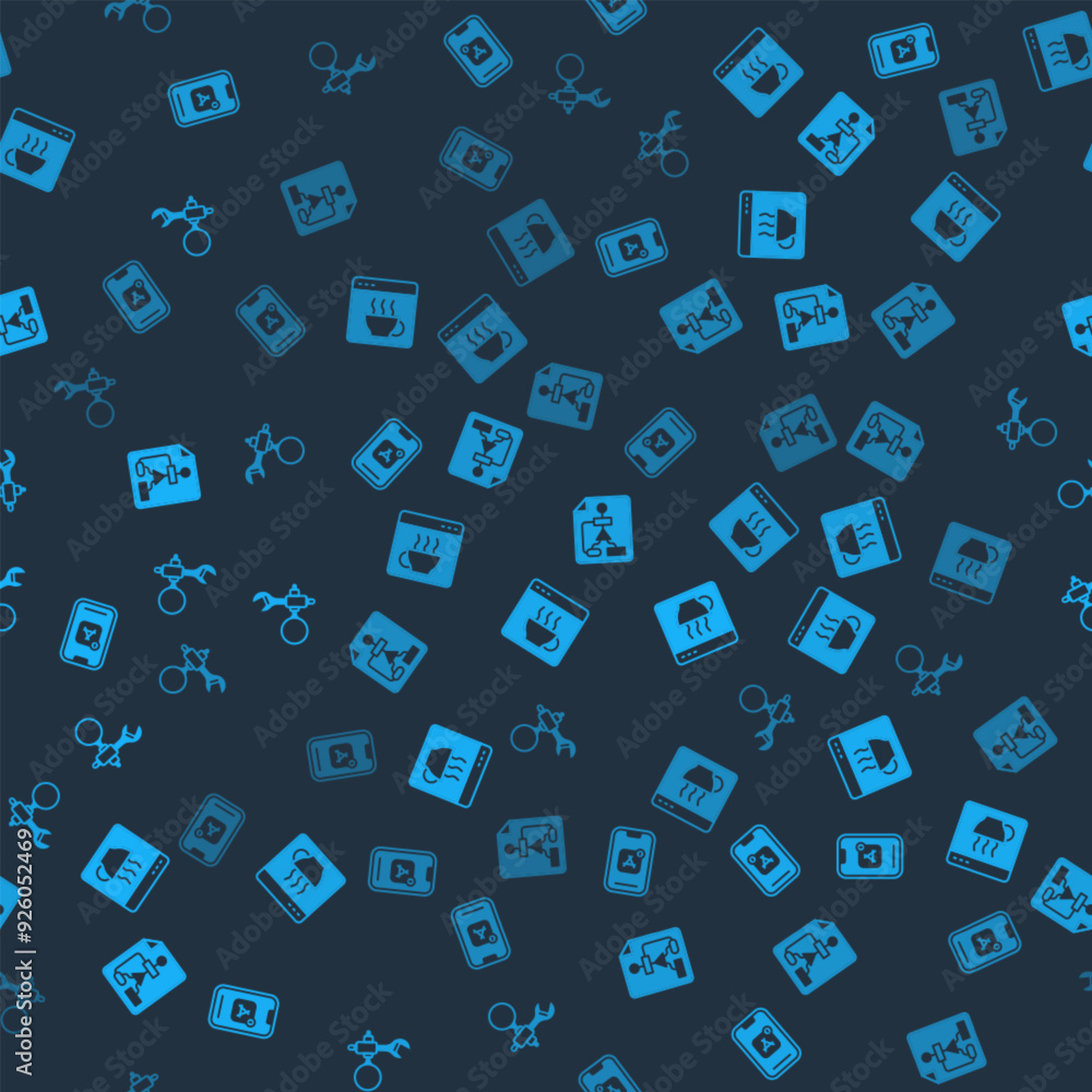 Set Mobile Apps, Software, Flowchart and Debugging on seamless pattern. Vector Set Mobile Apps, Software, Flowchart and Debugging on seamless pattern. Vector