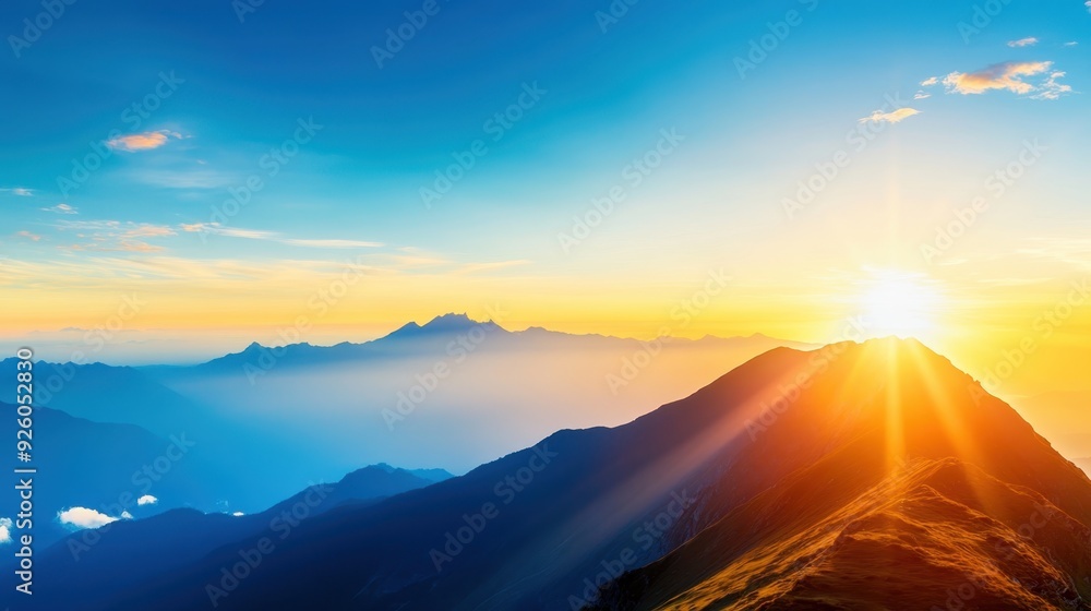 Majestic Mountain Range: A Symbol of Enduring Strength with Copy Space for Text Majestic Mountain Range: A Symbol of Enduring Strength with Copy Space for Text
