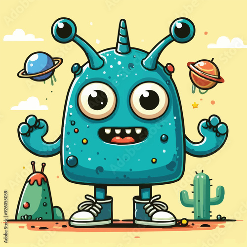 funny cute colorful monsters standing side by side, vector set illustration