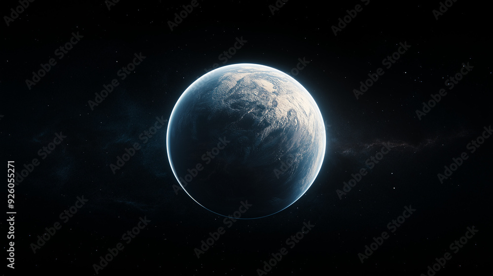 perfectly circular planet from space where you can see different landscapes on the surface. perfectly circular planet from space where you can see different landscapes on the surface.
