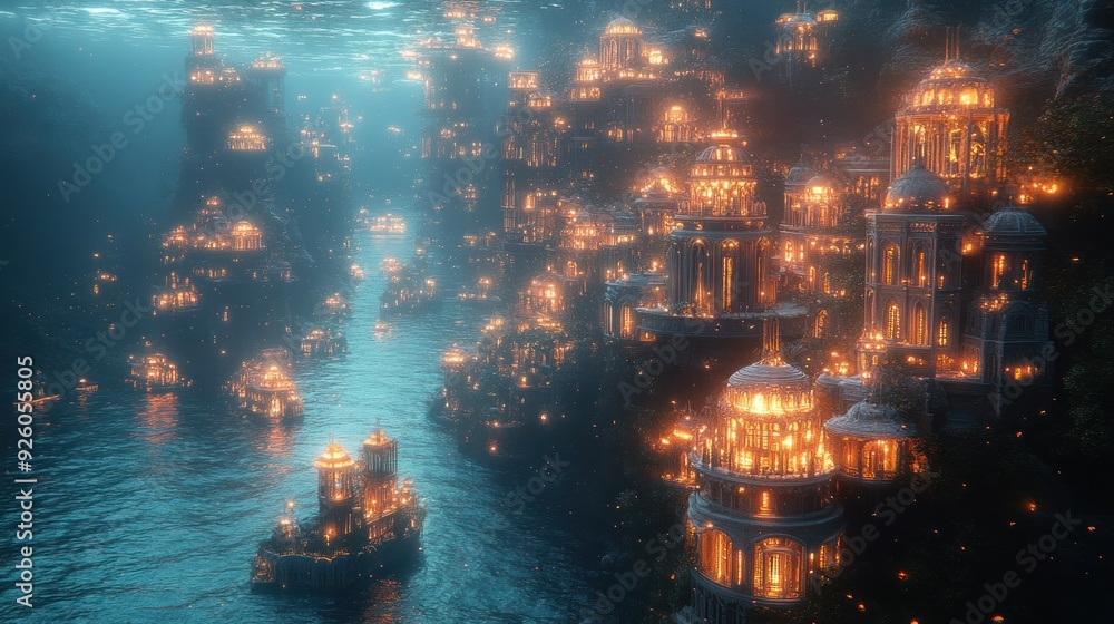 Fototapeta premium Underwater City Lights