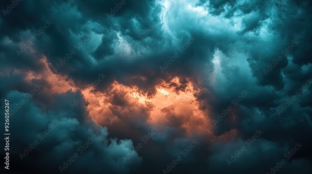 A dark, stormy sky with patches of clouds bathed in warm light, illustrating contrast between turmoil and clarity A dark, stormy sky with patches of clouds bathed in warm light, illustrating contrast between turmoil and clarity