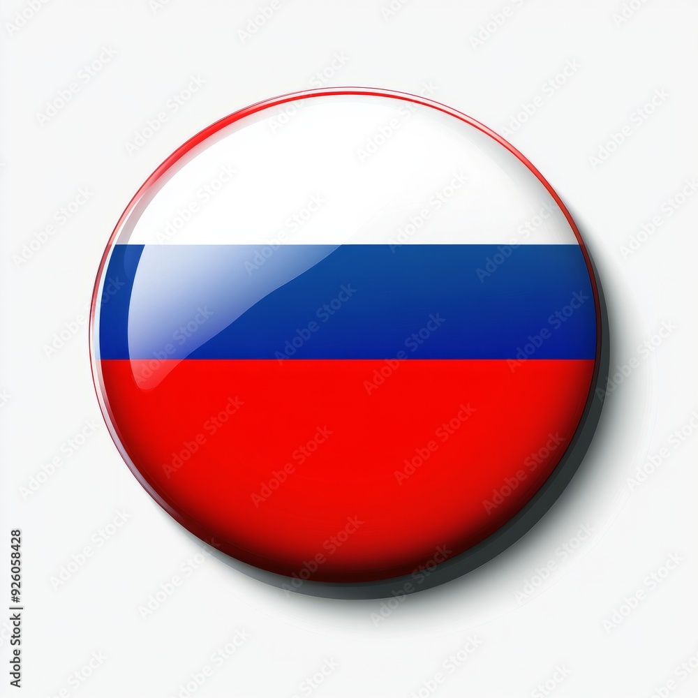 Russia Flag Circle Button Template isolated. Round glossy sticker Russia Flag Circle Button Template isolated. Round glossy sticker