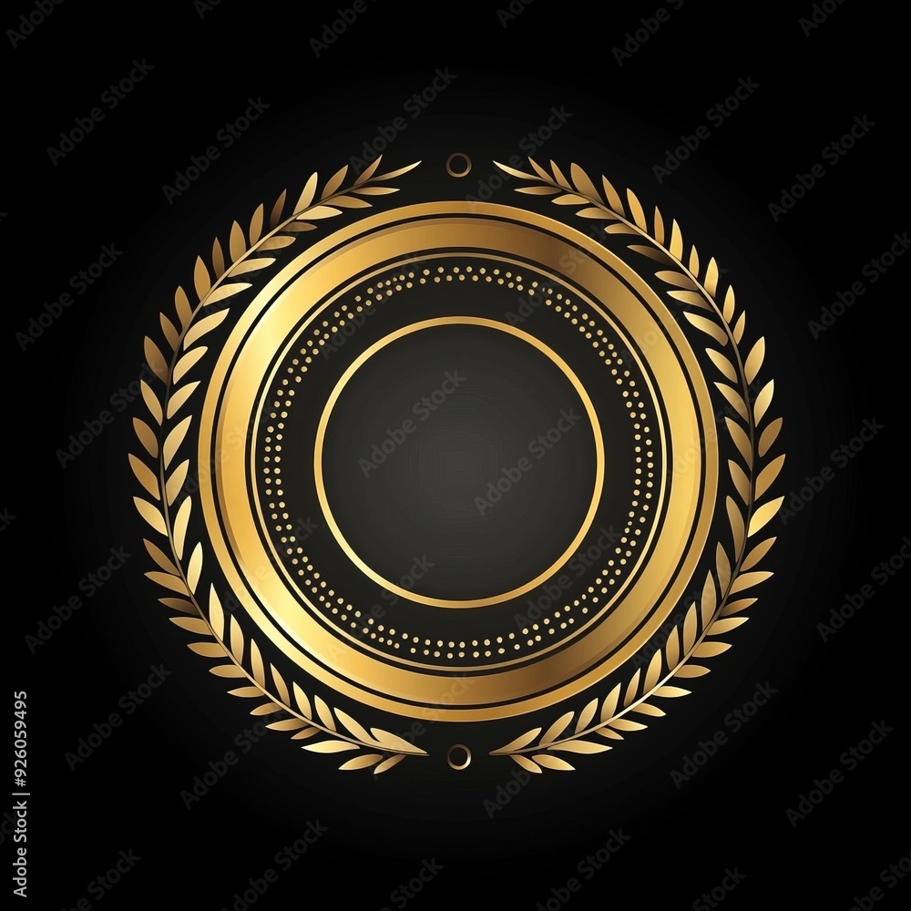 Premium Quality Golden Stamp Seal Template isolated on black Premium Quality Golden Stamp Seal Template isolated on black