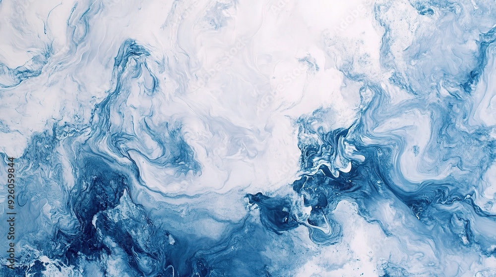 A textured paper background with a marbled pattern in shades of blue and white, creating an artistic and sophisticated visual