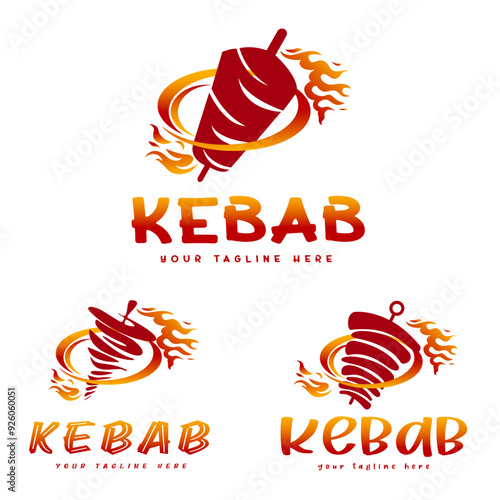 Doner kebab logo for restaurants and markets. Doner kebab logo template. EPS10 vector illustration.