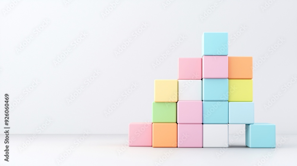 SWOT analysis, colorful blocks representing strengths and weaknesses, 3D illustration SWOT analysis, colorful blocks representing strengths and weaknesses, 3D illustration