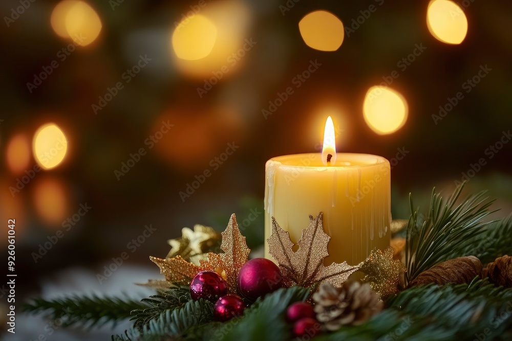 Advent cristian concept with candle , ai Advent cristian concept with candle , ai